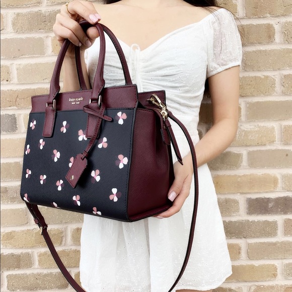 Kate Spade Cameron Street Medium Satchel Black Multi Floral - Picture 4 of 6